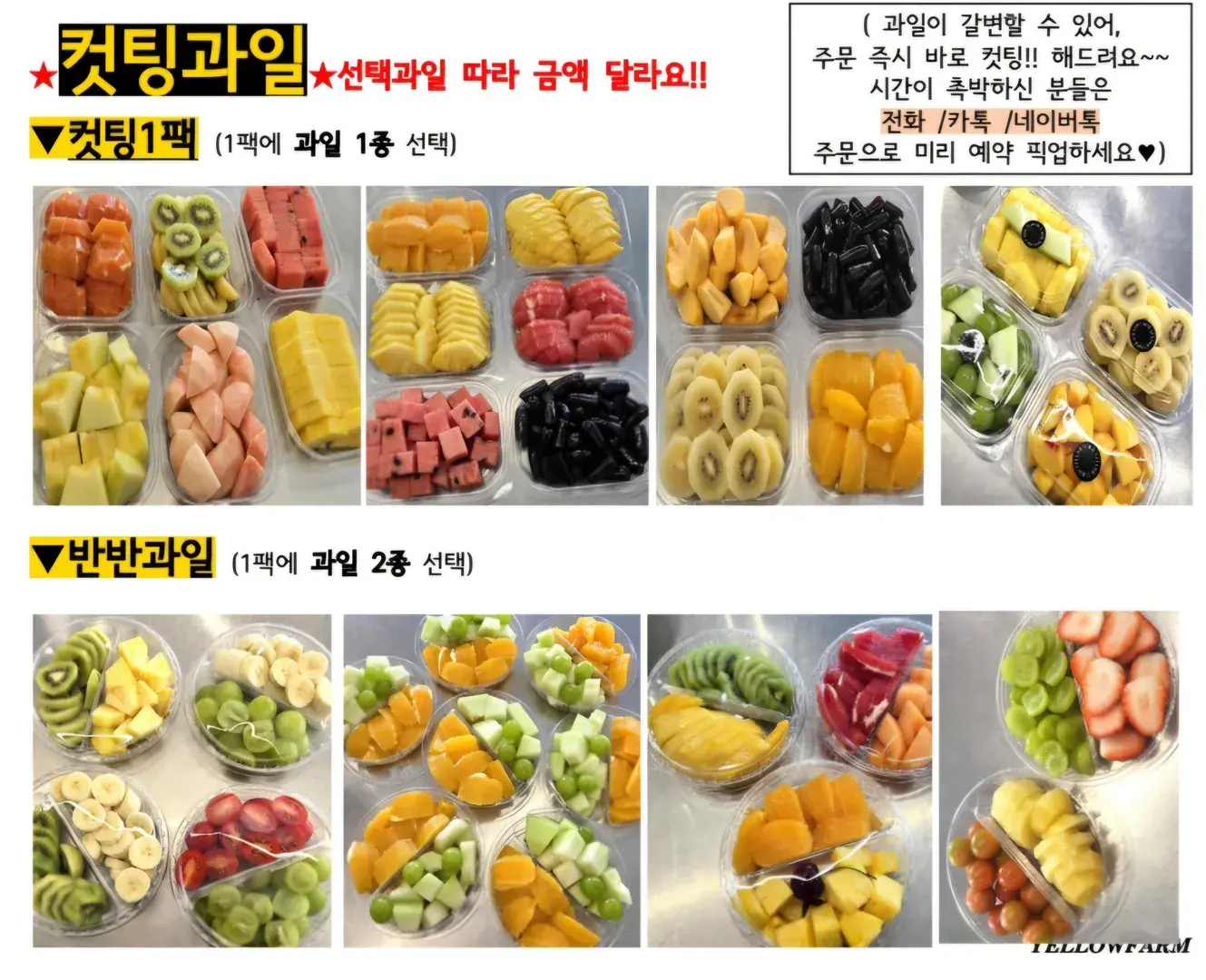 사이즈별 컷팅과일