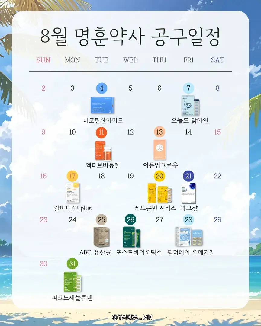 🧡 8월 공구일정 🧡