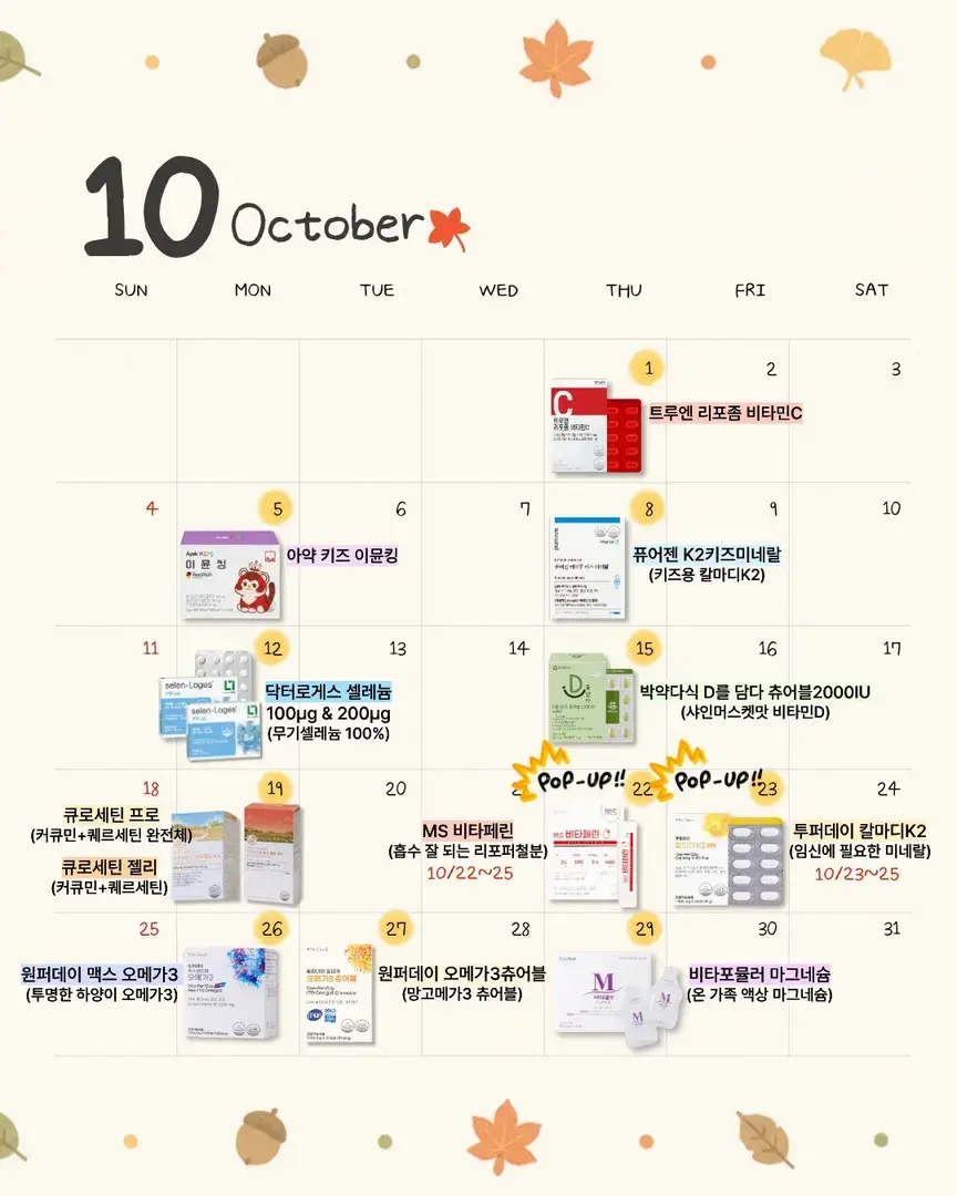 10월 공구 달력📆