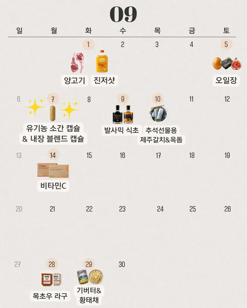 9월 공구 일정